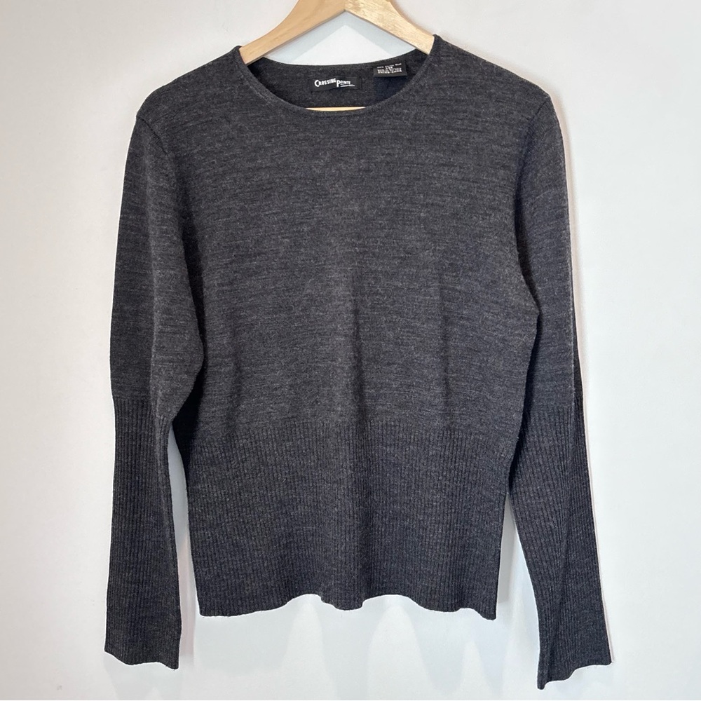 Crossing Pointe Merino Wool Sweater Size Medium / Large Neutral Minimalist F81
